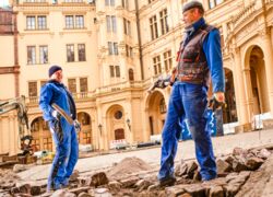 Pflasterungen im Schlossinnenhof in der Landeshauptstadt